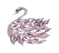 Sofisticado broche de pájaro de cristal unisex con textura de aleación adecuado para opción de estilo multifuncional, broche de pájaro, One Size, como se describe