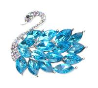 Sofisticado broche de pájaro de cristal unisex con textura de aleación adecuado para opción de estilo multifuncional, broche de fiesta de boda, talla única, como se describe