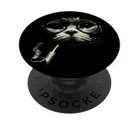Sofisticado diseño de Gafas de Estilo Vintage con diseño de Gato Divertido PopSockets PopGrip Adhesivo