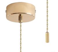Sofisticado interruptor de luz cromado con cadena de 150 cm de longitud para cualquier espacio (dorado)