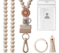 Sofisticado llavero de esfera de madera para cinta de trabajo, plan transportable delgado con decoración de decoración, transporte diario, elegante cordón de trabajo