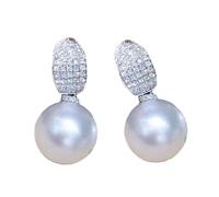 Sofisticados aretes de perlas con perlas auténticas de agua dulce y aleación resistente, adecuados para cualquier ocasión, usa aretes de moda para mujer, talla única, como se describe