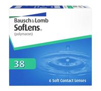 SofLens 38 Reemplazo mensual | Bausch + Lomb | Esférica | 6 Lentes | BC 8.70 mm | DIA 14.0 | -2.25 dioptrías