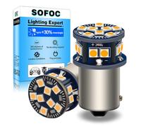 SOFOC 1156 BA15S LED Bombillo Intermitente Ámbar Amarillo 6V 12V 24V 6-60V AC/DC Canbus Ready para Moto y Coche 2Unids