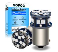 SOFOC 1156 BA15S LED Luz Freno/Trasera/Antiniebla Roja 6V 12V 24V 6-60V AC/DC Canbus Ready para Moto y Coche 2Unids