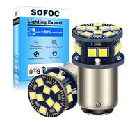 SOFOC 1157 BAY15D LED Marcha Atrás/Freno/Luz Diurna Blanca 6V 12V 24V 6-60V AC/DC Canbus Ready para Moto y Coche 2Unids