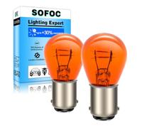 SOFOC BA15D 12V 21W/5W Bombilla ámbar intermitente luz lateral 180°Pasador Doble contacto Base bayoneta S25 2Pzas