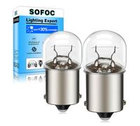 SOFOC BA15S 12V 10W 1156 Bombilla blanco cálido luz marcha atrás antiniebla 180°Pasador P21W Contacto único Base bayoneta Mini G18 2Pzas