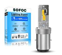SOFOC BA20D Bombilla Led S2 500% Más Brillante Que Las Halógenas Faros Antiniebla Para Motocicletas/Automóviles Amarillo DC 12V-18V 60W 4000Lm Diseño De Luz Alta Y Baja 1Pcs