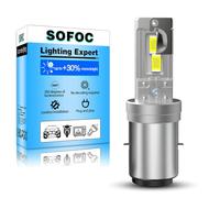 SOFOC BA20D Bombilla LED S2 500% Más Brillante Que Las Halógenas Faros Para Motocicletas/Automóviles Blanco DC 12V-18V 60W 4000 Lm Diseño De Luz Alta Y Baja 1Pcs