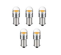 SOFOC BA9S LED Bulb Warm White 3000K 24V AC/DC Bombilla Luz Lateral, Luz de Techo, Luz de Lectura, Luz de Matrícula, Maletero BA9 53 T4W 5Pcs