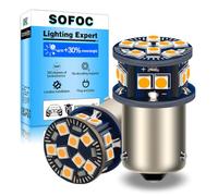 SOFOC BAU15S PY21W LED Bombillo Intermitente Ámbar Amarillo 6V 12V 24V 6-60V AC/DC Canbus Ready para Moto y Coche 2Unids