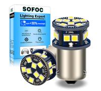 SOFOC BAU15S PY21W LED Luz Marcha Atrás/Posición Blanca 6V 12V 24V 6-60V AC/DC Canbus Ready para Moto y Coche 2Unids