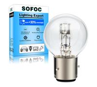 SOFOC Bombilla BA21D 12V 45/40W Halógena Faro Moto G40 Blanco Cálido Doble Filamento Luz Larga/Corta Base Bayoneta 3 Pasadores 120° 1Pza
