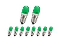 SOFOC-E10 Bombillas LED 12-220V No Polaridad Ideal para Equipos Industriales & Faros de Bicicleta Luces Navideñas 0.5W Plug and Play Verde 10Piezas