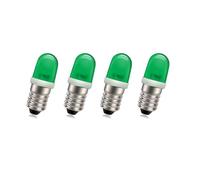 SOFOC-E10 Bombillas LED 12-220V No Polaridad Ideal para Equipos Industriales & Faros de Bicicleta Luces Navideñas 0.5W Plug and Play Verde 4Piezas
