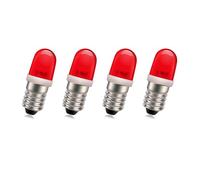 SOFOC-E10 Bombillas LED 12-220V No Polaridad Ideal para Equipos Industriales & Faros de Bicicleta Luces Navideñas 0.5W Plug and Play Rojo 4Piezas