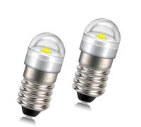 SOFOC-E10 LED Bulb 1-5V DC Compatible 6000K Blanco Ideal para Iluminación Decorativa Lámparas Indicadores Bombilla para Linterna Base Estándar E10 2525-1SMD 2Pcs
