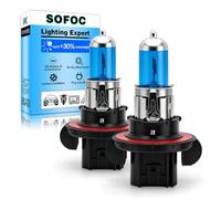SOFOC-H13/9008 Halogen Automotive Faros Luz Antiniebla Bombilla Doble Haz P26.4T 12V 100/90W Blanco Super Brillante 2Pcs