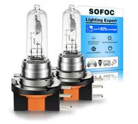 SOFOC H15 Bombilla 12V 55W/15W Luz Diurna 64176 PGJ23t-1 Blanco Cálido 715 Faro DRL Cerca/Lejos 3 Puntas Anti-Deslumbramiento 2pcs