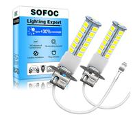 SOFOC H3 Bulb LED Headlight PK22S Blanco 2W 6V 12V 24V 6-30V AC/DC Listo Canbus para Faro Antiniebla/Carretera/Cruce & DRL 2Unidades