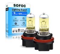 SOFOC HS5 Bombilla Halógena para Faro P23T 12V 35/30W 3000K Amarillo Doble Filamento Luz Alta/Baja para Motocicleta Coche Plug & Play 2Pcs