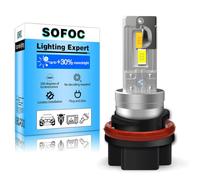 SOFOC HS5 Bombilla Led 500% Más Brillante Que Las Halógenas Faros Antiniebla Para Motocicletas/Automóviles Combinación Blanco + Amarillo (Conmutable) DC 12V-18V 60W 4000Lm 1Pcs
