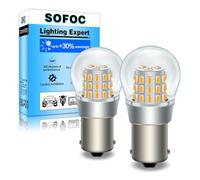 SOFOC P21W 1156 BA15S Bombilla LED 6V 12V DC Ámbar/Amarillo Para Luz Intermitente Automotriz Luz de Marcador Lateral 3014 39SMD 1000Lm Más Brillante 2Pcs