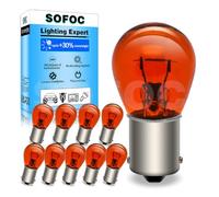 SOFOC P21W 24V 21W BA15S 1156 Bombilla ámbar intermitente luz lateral 180°Pasador Contacto único Base bayoneta S25 10Pzas