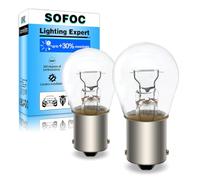 SOFOC P21W 24V 21W BA15S 1156 Bombilla blanco cálido luz marcha atrás señal antiniebla 180°Pasador Contacto único Base bayoneta S25 2Pzas