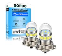SOFOC P26S Bombilla LED 6-30V AC/DC 6V 12V 24V S3 Faro Motocicleta Blanco 2000LM 300% Más Brillante Que Halógeno & Vida Útil 10X Más Larga 2Pcs