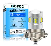 SOFOC P26S Bombilla LED Blanco Puro Luz Delantera para Motocicleta Con Lente Condensador 6V 12V 24V Compatible AC/DC 6-36V 1000LM 200% Más Brillante que Halógeno 15SMD 1Pcs