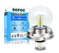 SOFOC P45T Bombilla LED R2 Para Motocicleta/Automóvil Luz Delantera Blanca 6V 12V 24V Compatible Con 6-30V AC/DC 2W G40 Diseño 1:1 Con La Lámpara Halógena Original 1 Unidad