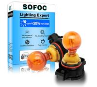 SOFOC PSY24W Bombilla 12V Intermitente Delantero Ámbar Amarillo Luz de Niebla Reemplazo Bombilla Halógena 24W 2Piezas