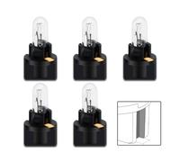 SOFOC T5 W3W 12V 1.2W Halogen Blanco Cálido Bombilla de cuña base twist-lock para testigo salpicadero consola central matrícula 5Piezas