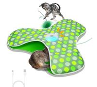 Sofolor Juguete interactivo para gatos, juguetes automáticos para gatos de interior, juguete para esconderse y buscar con movimiento activado, pluma móvil, chirping, recargable por USB