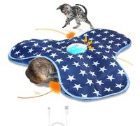 Sofolor Juguete interactivo para gatos recargable, juguetes de ejercicio para gatos adultos aburridos de interior, juguete para esconderse con movimiento activado, pluma en movimiento, chirping