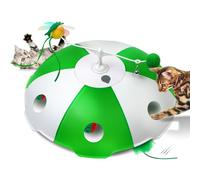 Sofolor Juguetes para gatos recargables, juguetes interactivos para gatos de interior, activados por tacto, plumas en movimiento, canto de pájaros, juego de captura de ratones de laberinto de 6