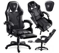 Sofotel Silla de Oficina ergonómica con reposapiés para Gamer, Silla de Escritorio Ajustable para Oficina en casa y Sala de Juegos, 120 kg, Color Negro