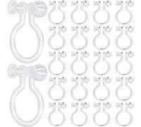 SOFPLATE 1 Caja 200 Piezas Convertidor de Pendientes con Clip de Plástico Pendientes de Clip Transparentes Resultados de Pendientes Transparentes Tipo U Clips de Pendientes Sin Dolor Y No Perforados p