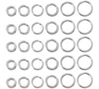 SOFPLATE 1 Caja 600 Piezas Anillos de Salto Redondos Anillos de Salto Abiertos de Plata A Granel Acero Inoxidable Hipoalergénico Pequeño Grueso Conector de Anillo de Un Solo Lazo para Fabricación de J