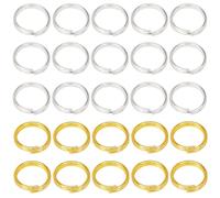 SOFPLATE 1 Caja 600 Piezas Pequeños Llaveros Divididos Anillo de Salto de Joyería de 8 mm con Bucles Dobles Conectores Redondos de Metal Latón Oro Plata Llavero Anillos A Granel para DIY Collares Puls