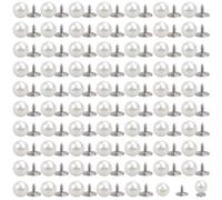 SOFPLATE 1 Caja de 100 Juegos de Botones de Broche de Perlas de 10mm, Pinzas para Ropa de Perlas, Alfileres Fijos de Perlas Artificiales Ajustables, Reutilizables Y Desmontables, Botones de Suéter Si
