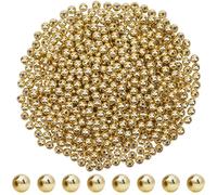 SOFPLATE 1 Caja de 1000 Cuentas de Plástico Doradas de 6mm Espaciadoras de Plástico ABS Lisas Espaciadoras Sueltas Chapadas En Oro Cuentas Redondas para Hacer Joyas Pulseras Collares Suministros para