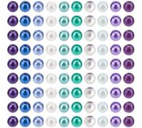 SOFPLATE 1 caja de 1000 cuentas Redondas de Vidrio de 4mm Cuentas de Perlas de Imitación de Color Verde Menta Azul Morado Y Blanco Cuentas Espaciadoras Sueltas Pintadas para Hornear Accesorios para H
