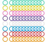 SOFPLATE 1 caja de 112 anillas de Plástico de 8 colores para Encuadernación Anillas de Plástico para Hojas Sueltas de 1.5 pulgadas Flexibles con División A Presión para Encuadernación de Libros Anilla