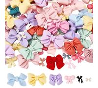 SOFPLATE 1 caja de 120 cuentas de Lazo de Resina de 6 estilos Pequeñas Cuentas de Lazo de Plástico Abalorios de Lazo de Colores Pastel Lindas Y Opacas con Parte Trasera Plana para Hacer Joyas Pinzas p