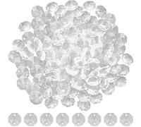 SOFPLATE 1 caja de 120 cuentas octágonas de cristal de prisma a granel de 14 mm, 2 agujeros, piezas de repuesto para candelabro de cristal, enlaces, atrapasueños, cuentas facetadas para lámpara de