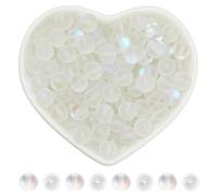 SOFPLATE 1 caja de 150 cuentas de Vidrio de Piedra Lunar Cuentas Esmeriladas A Granel Mate 8mm Redondas Transparentes Bolas Teñidas de Cristal Aurora Espaciador Esmerilado Cuentas Sueltas para Hacer