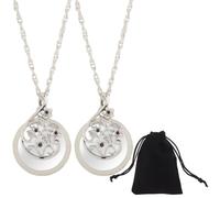 SOFPLATE 1 caja de 2 lupas de Monóculo de 4.5 aumentos Collar con Colgante Iluminado Lupa Plateada con Flor Brillante Cadena Larga de Aleación Dijes de Lectura Accesorios para Joyería Collares Colgant